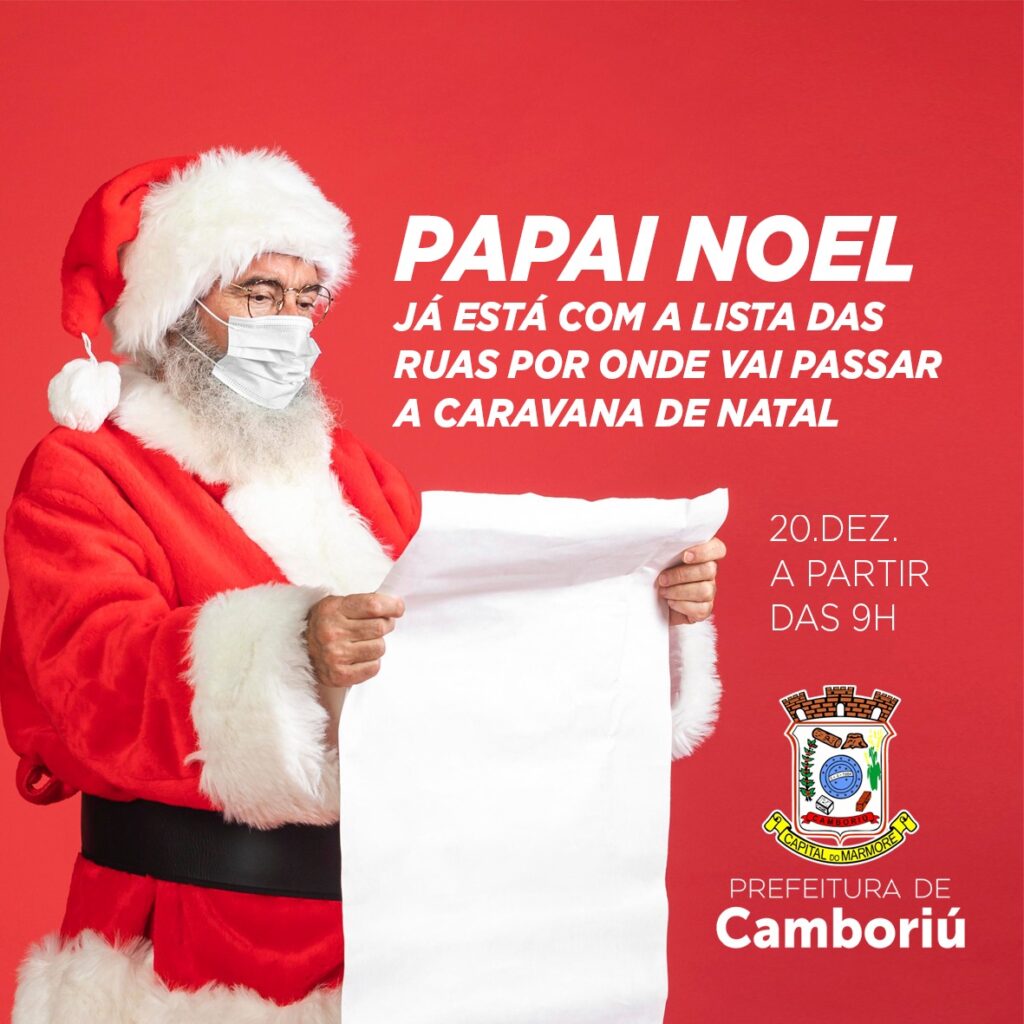 Papai Noel percorrerá ruas de Camboriú distribuindo balas