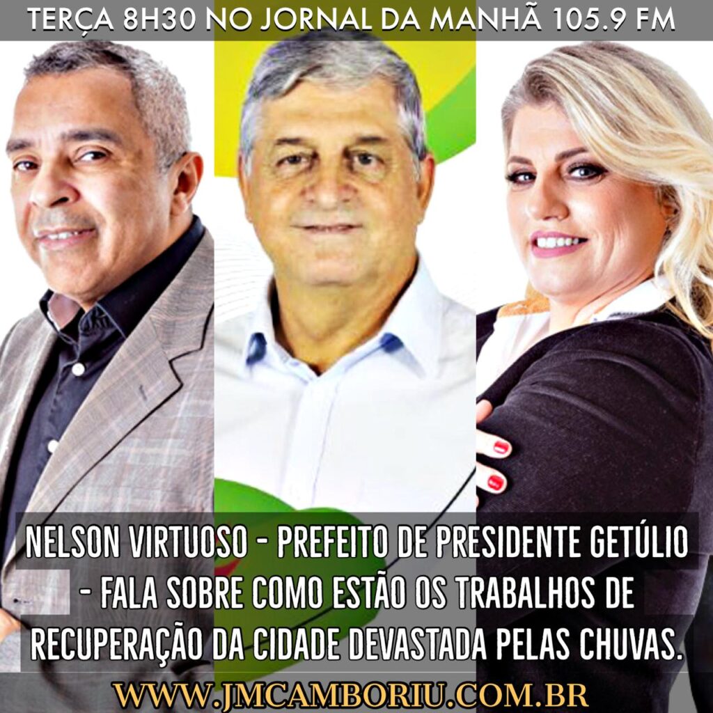 Prefeito de Presidente Getúlio nesta terça-feira no JM às 8h30min