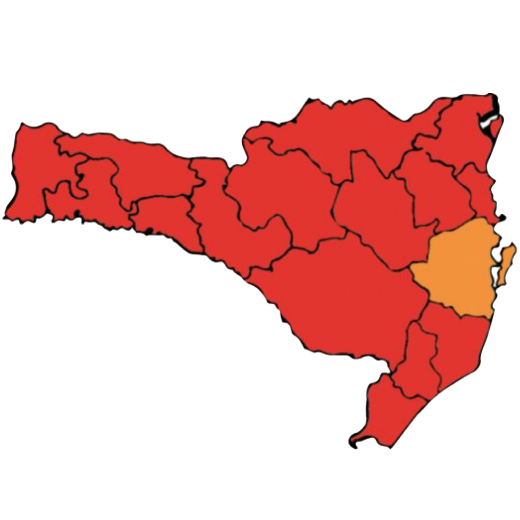 Mapa de Risco em Santa Catarina volta a ter 15 regiões em situação gravíssima