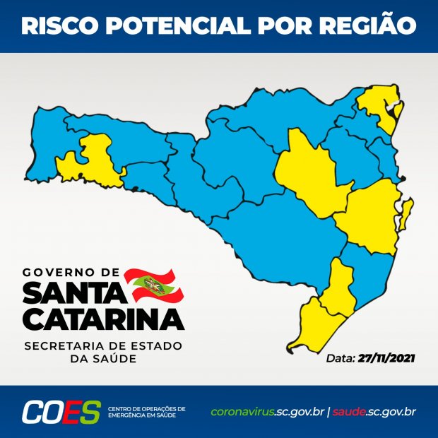 Matriz do Risco aponta 12 regiões no nível moderado e cinco no alto