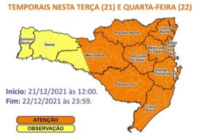 Ciclone, calor e umidade trazem tempestades de alto risco à Santa Catarina