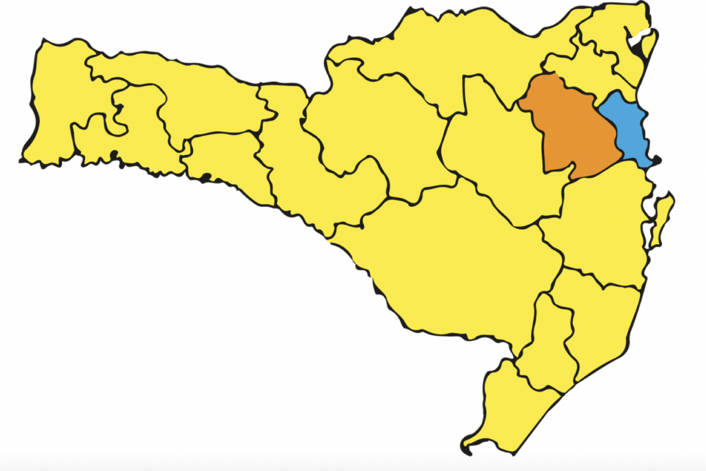 Estado de Santa Catarina volta a ficar de alerta no Mapa Coronavírus