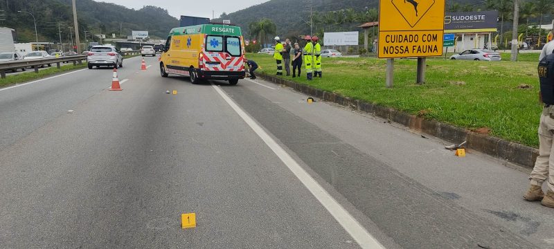 Atropelamento deixa vítima fatal na BR-101 em Balneário Camboriú