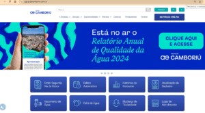 Site da Águas de Camboriú traz informações e serviços importantes sobre a concessionária 