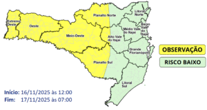 Temporais e chuva pontualmente intensa entre a tarde de domingo e a manhã de segunda-feira