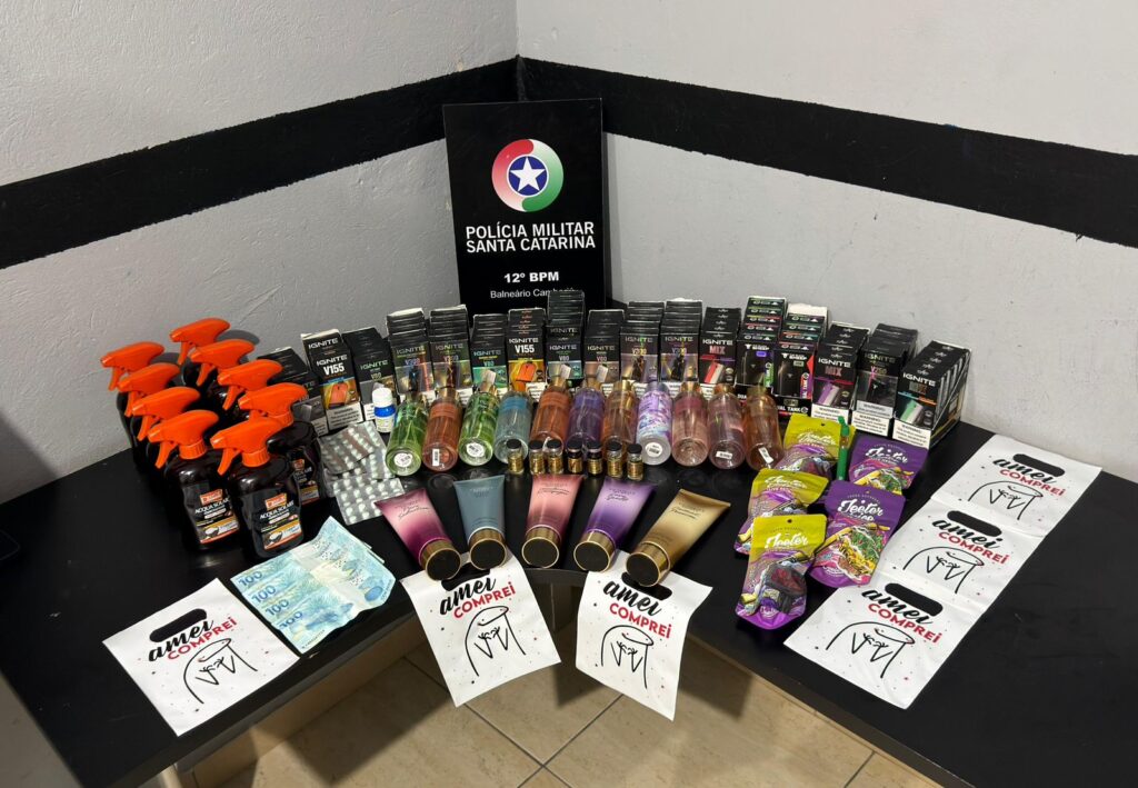 Grande quantidade de produtos contrabandeados e cigarro eletrônico com THC são apreendidos em Camboriú
