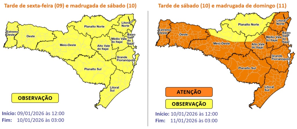 Ciclone extratropical eleva risco de temporais, alagamentos e ventos fortes em SC