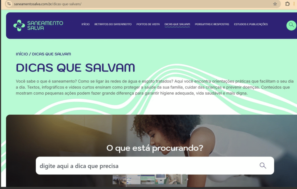 Portal Saneamento Salva é fonte segura para entender mais sobre o assunto  
